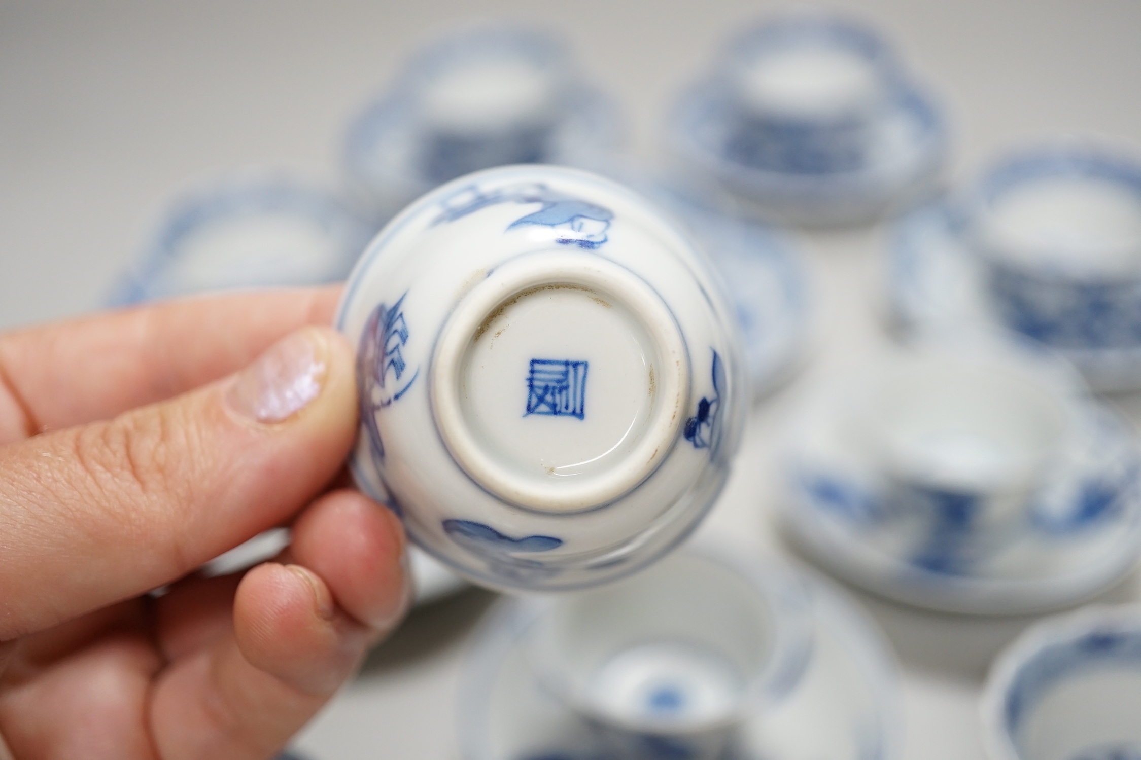 Two miniature Chinese blue and white porcelain part tea sets